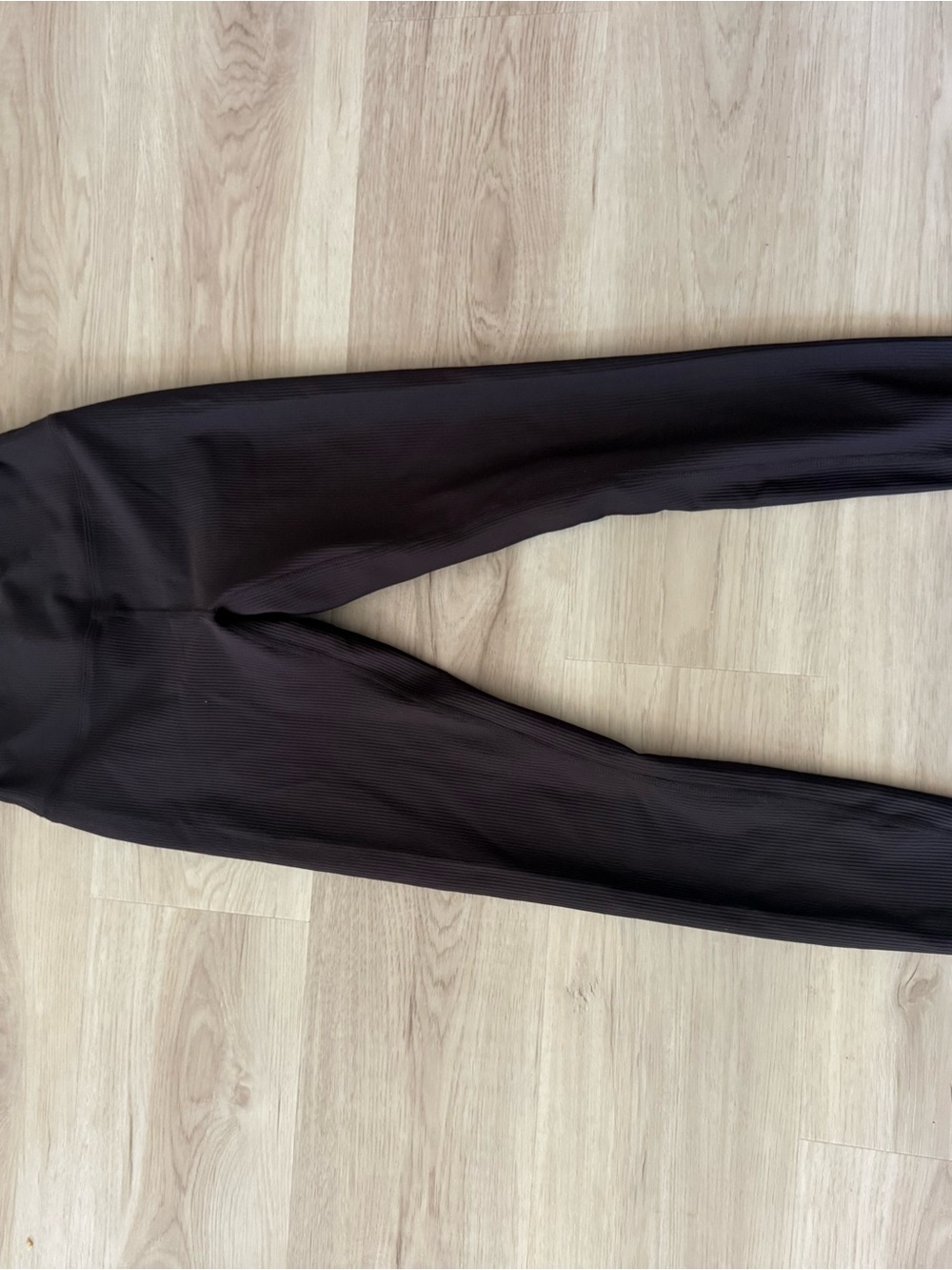 Varley Ribbed High-Waist Leggings in Chocolate Brown